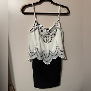 Black + White Mini Dress